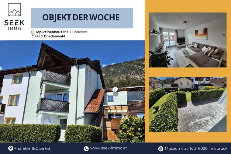 OBJEKT der Woche: Außergewöhnliches sehr gepflegtes Reihenhaus mit 3 Wohnungen in Gnadenwald !