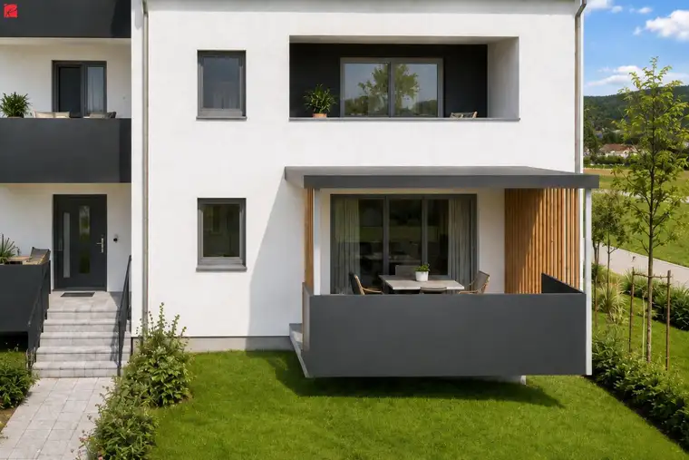 Erstbezug mit Garten und überdachtem Balkon