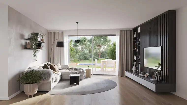 Elegante Gartenwohnung mit großzügiger Terrasse und weitläufigem Eigengarten