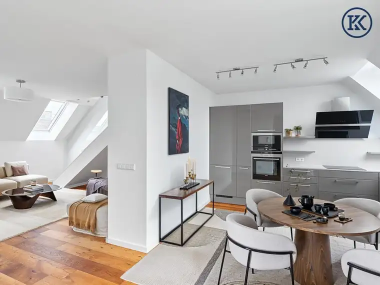 Luxus-Dachgeschosswohnung mit Galerie und zwei Terrassen in bester Lage des 9. Bezirks