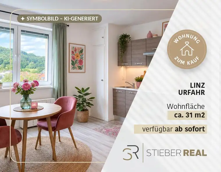 HOCH HINAUS! 1-Raum-Wohnung mit Blick zum Pöstlingberg