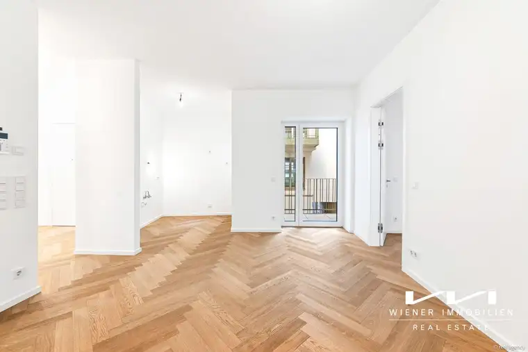 Erstbezug in Hutfabrik: 3 Zimmer Balkonwohnung im Innenhof