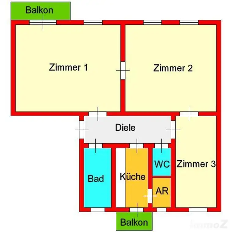 großzügige 3-Zimmer-Altbauwohnung mit 2 Balkonen in Geidorf - Nähe Geidorfplatz/UNI