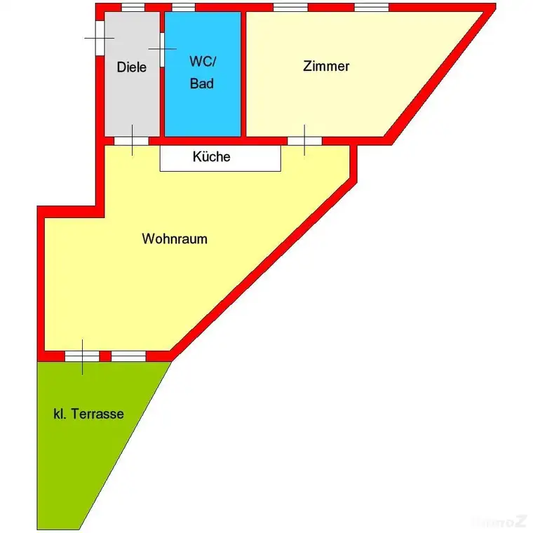 2-Zimmer-Stadtapartment mit kleiner Terrasse bei Floßlendplatz zu verkaufen!