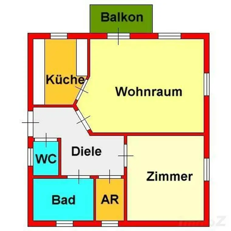 Provisionsfreie 2-Zimmerwohnung mit sonnigem Balkon und Auto-Stellplatz bei LKH / Med-UNI