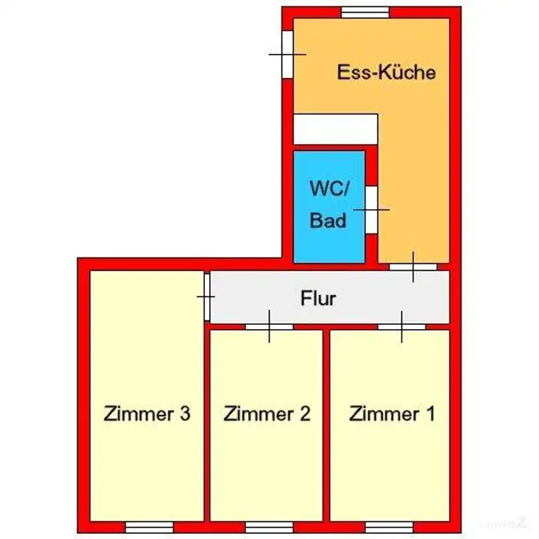 Provisionsfreie Altbau-3er-WG-Wohnung mit kleiner Ess-Küche in TU-Nähe zu vermieten!