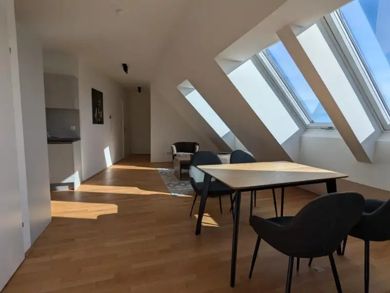 Geräumige, vollmöblierte 3-Zimmerwohnung mit Terrasse und Klimaanlage nahe Floridsdorf Bahnhof
