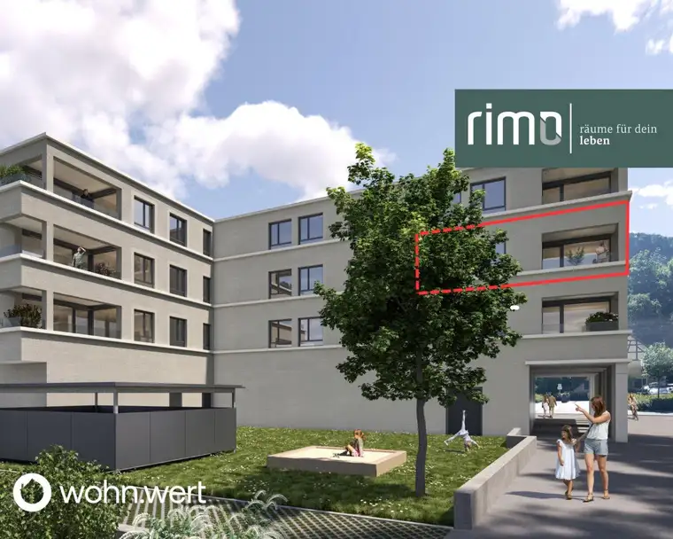 2-Zimmerwohnung am Jahnplatz inmitten von Feldkirch - Erstbezug - zu mieten - Top A2.8