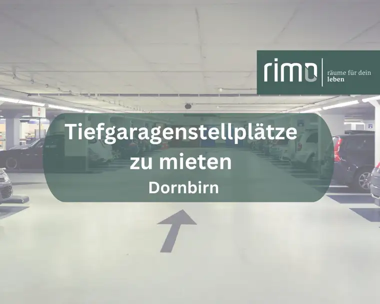 Tiefgaragenplätze in Dornbirn in der Nähe vom Messepark zu mieten.