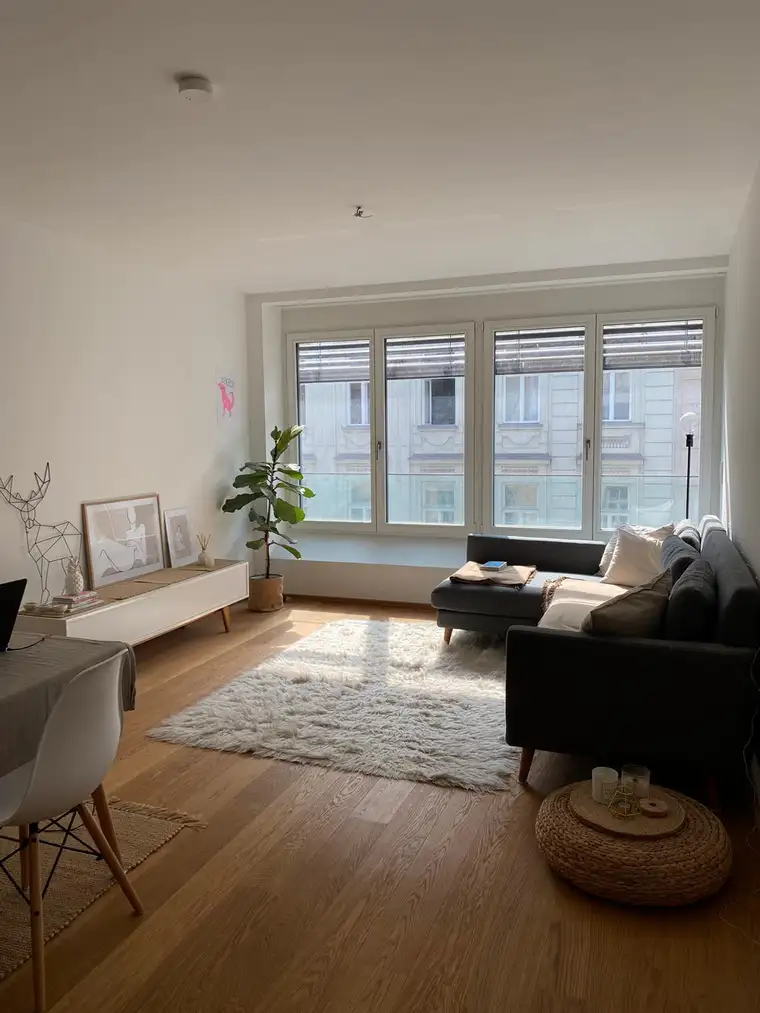 Helle 2-Zimmer-Neubauwohnung mit Altbauflair im Siebten