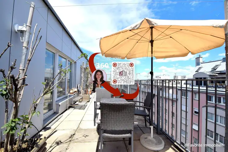 Terrassenwohnung mit Zugang aus allen 3 Zimmern - modern &amp; hochliegend, zentral - in top Lage!