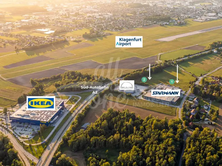 Gewerbegrundstück auf Pacht in Frequenzlage Klagenfurt Ost – direkt an der A2 Südautobahn
