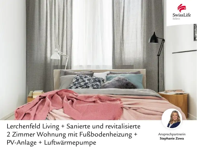 + Lerchenfeld Living + Sanierte und revitalisierte 2 Zimmer Wohnung mit Fußbodenheizung + PV-Anlage + Luftwärmepumpe