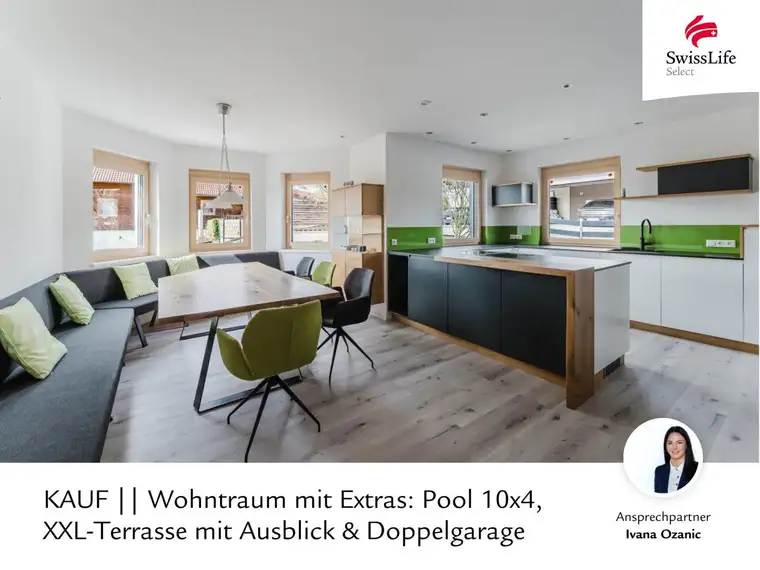 Wohntraum mit Extras: Pool 10x4, XXL-Terrasse mit Ausblick &amp; Doppelgarage