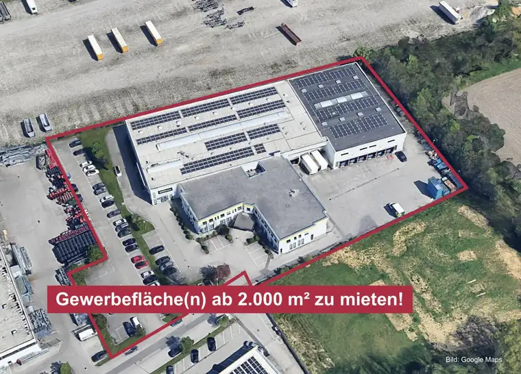 Großzügiges Gewerbe-Areal mit Büro- &amp; Hallenflächen in Wels - ab 2.000 m² zu mieten