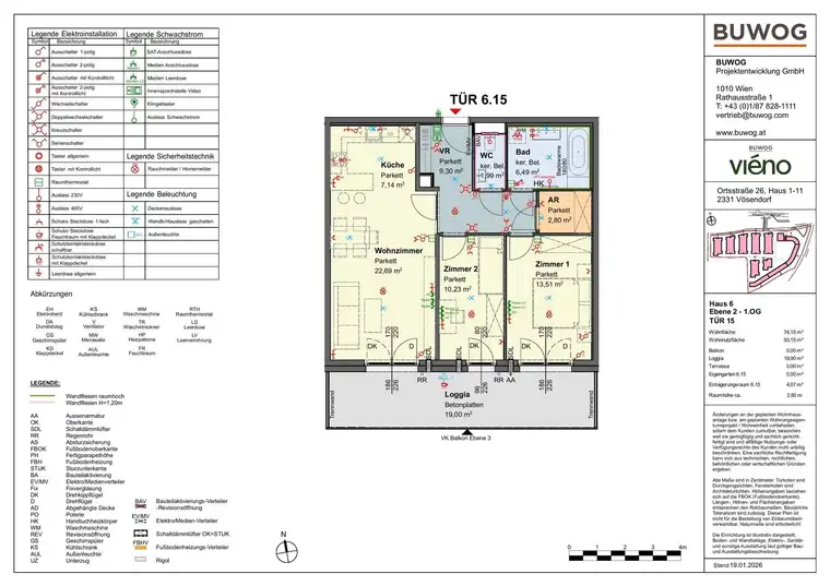 viéno - Großzügige 3-Zi-Wohnung mit LOGGIA Richtung Biotop ab 11/2026, provisionsfrei vom Bauträger
