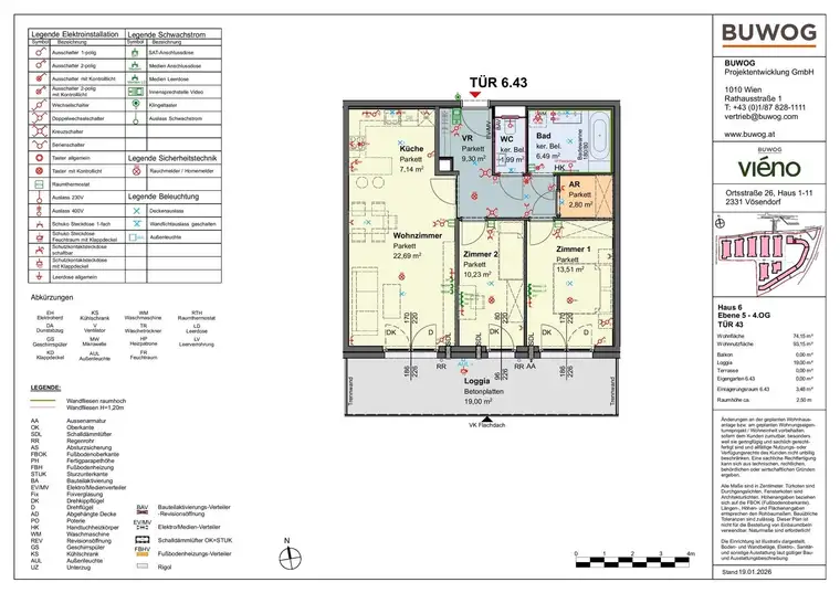 viéno - Innenhof-Traum: Helle 3-Zi-Wohnung mit Süd-LOGGIA ab 11/2026, provisionsfrei vom Bauträger