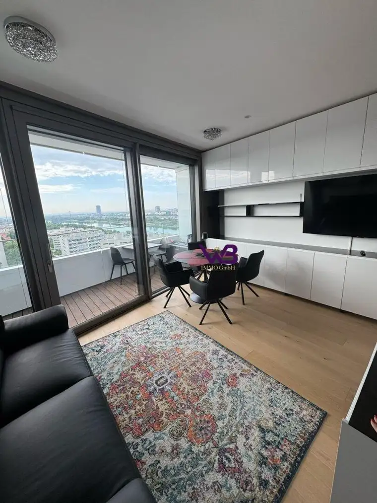 1 Zimmer Mietwohnung mit 6m² Balkon- DANUBE FLATS –13. Stockwerk-Exklusives Wohnen im höchsten Wohnturm Wiens!