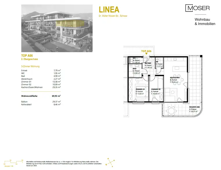 LINEA in Schwaz - Top A06 - großzügige 3-Zimmer-Wohnung 