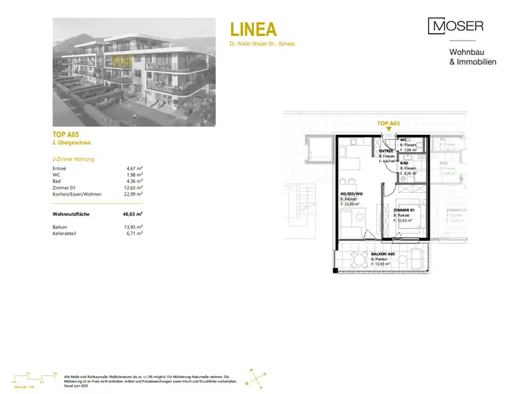 LINEA in Schwaz - Top A05 - 2-Zimmer Wohnung