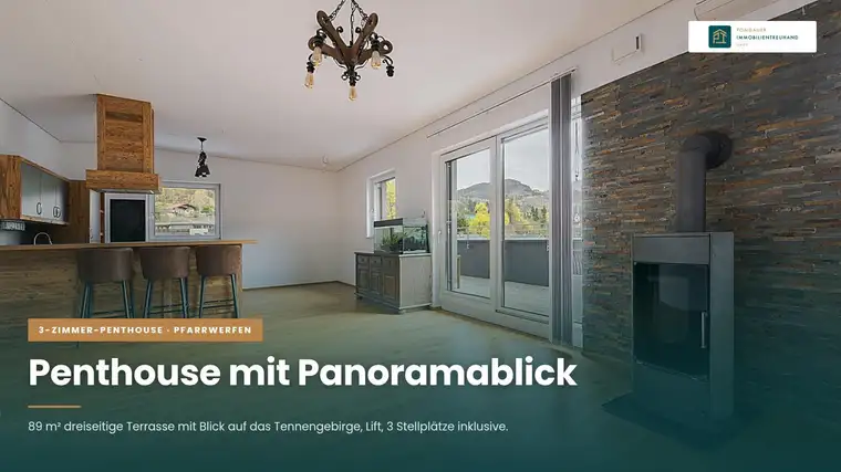 PENTHOUSE MIT UNVERBAUBAREM PANORAMA- BLICK UND DREISEITIGER TERRASSE