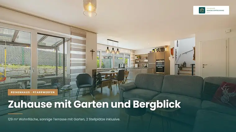 FAMILIENFREUNDLICHES REIHENHAUS MIT GARTEN, TERRASSE UND BERGBLICK