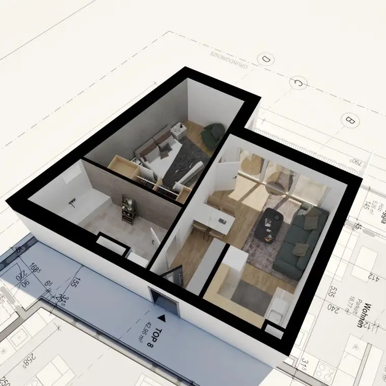 Provisionsfrei - kompakte 2 Zimmer Wohnung mit Loggia, Wels/ Neustadt