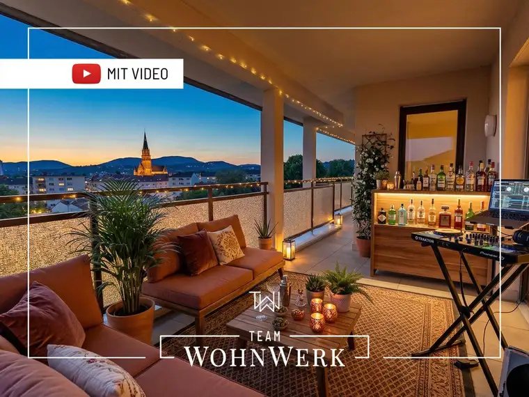 Über den Dächern von Graz – 5-Zimmerwohnung mit 100 m² Dachterrasse und Panoramablick zum Schlossberg und Herz-Jesu-Kirche