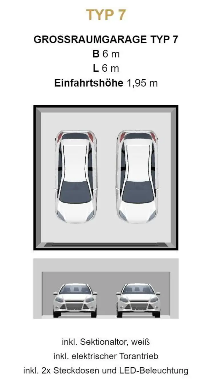 Doppelgarage - perfekte Lagerfläche zu einem günstigen Preis TYP 7