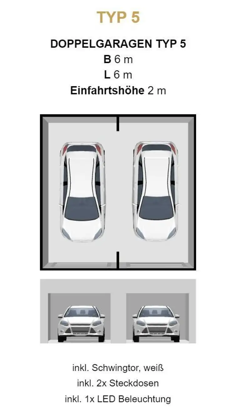 Doppelgarage mieten - Neubau TYP 5