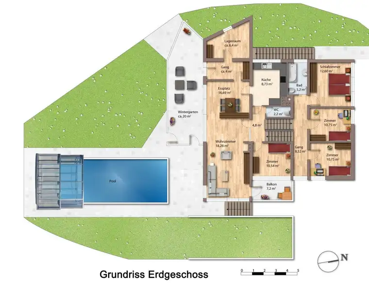 Großzügiges Zweifamilienhaus mit Pool &amp; Garagen – Ideal für zwei Generationen