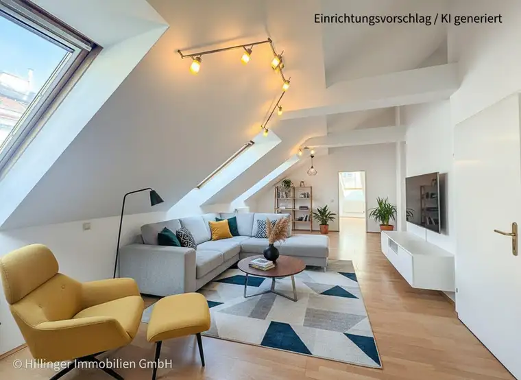 Unter € 3.550/m² beim Bahnhof Floridsdorf | 72 m² DG-Wohnung, 2 Zimmer, sofort beziehbar