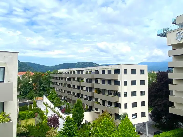 Modernes Wohnen in der Penthouse-Etage mit 2 Terrassen und Tiefgaragenplatz im Wohnpark Gösting!