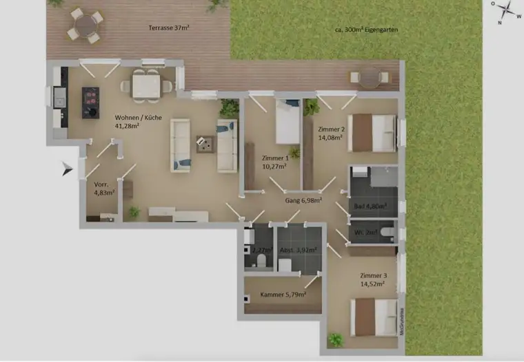 Wohnqualität mit ca. 300 m² Eigengarten in Autal!
