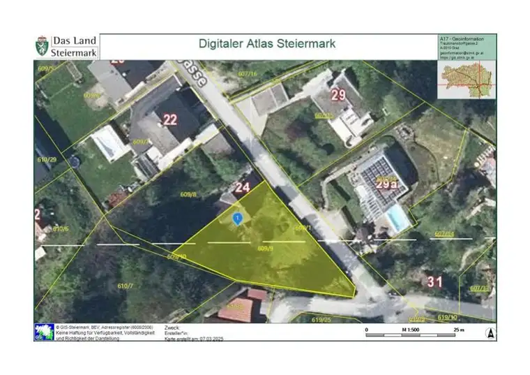 797 m² großes, ruhiges Grundstück - Stadtrandnähe, nur 10 Minuten vom LKH entfernt!