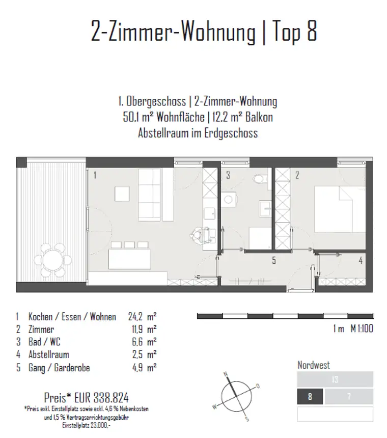 2 Zimmerwohnung - Hohenems - Top 8