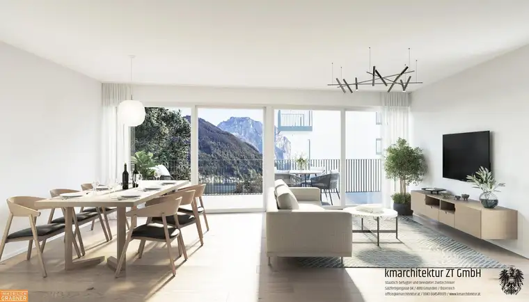 Exklusive 4-Zimmer-Architektenwohnung mit Panoramaterrasse in Gmunden