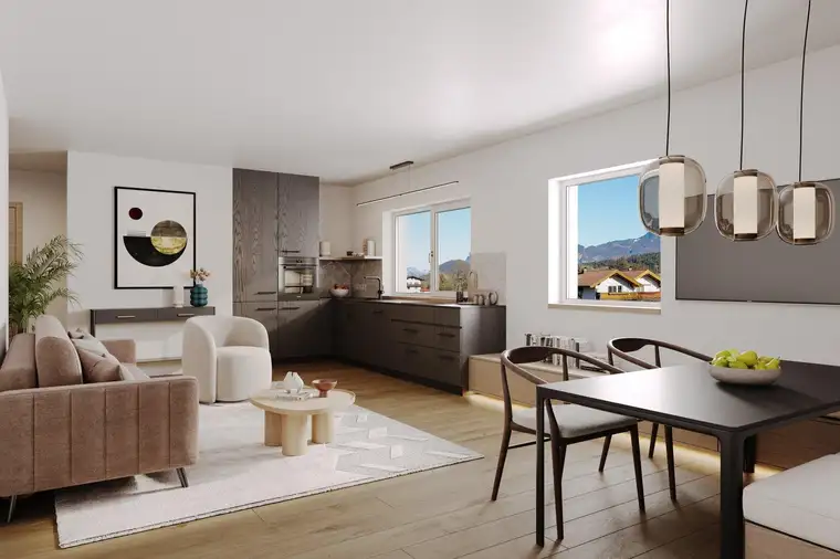 Sehr schöne 60 m² - 2-Zimmer-Eigentumswohnung in sonniger Aussichtslage in Oberlangkampfen