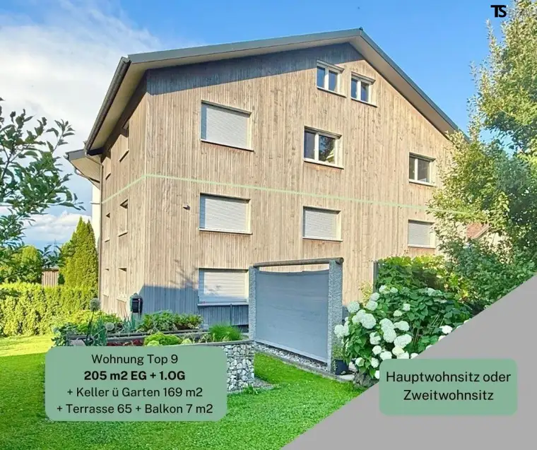 Bregenz: Langen: 205 m2 Garten-Wohnung 8 Zimmern, Garten 169 m2 Terrasse 56 m2 &amp; Balkon 7 m2