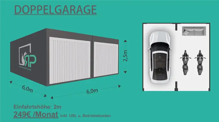 Garagen in unterschiedlichen Größen zu mieten! Variante: Doppelgarage