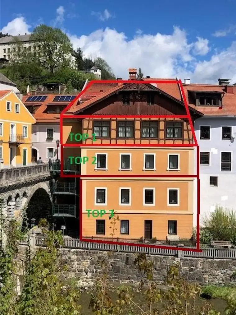 Die Top 3 Wohnungen befindet verkaufen , in einem historischen Gebäude im Zentrum von MURAU/Österreich zu verkaufen. 
