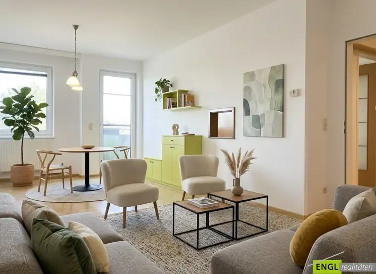 Lichtdurchflutete Wohnung mit Balkon und Grünblick