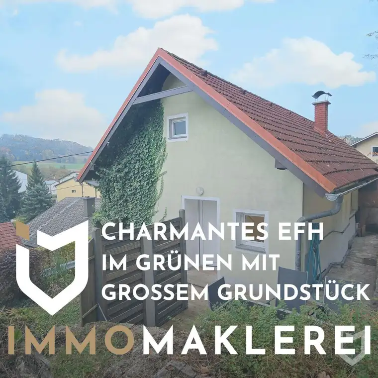 CHARMANTES KLEINES EINFAMILIENHAUS IM GRÜNEN MIT GROSSEM GRUNDSTÜCK