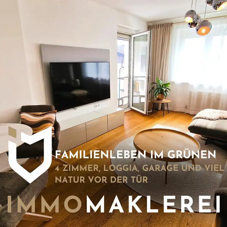+ FAMILIENLEBEN IM GRÜNEN +4 ZIMMER, LOGGIA, GARAGE UND VIEL NATUR VOR DER TÜR