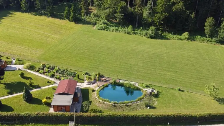 Naturparadies in Rosegg – Grundstück mit eigenem Teich &amp; Hütte