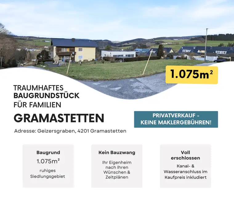 Traumhaftes Baugrundstück für Familien - Privat Ohne Maklergebühren - Gramastetten