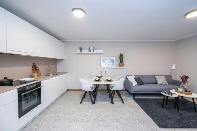 JONN-Y möbliertes 2-Zimmerapartment mit Terrasse / Pauschalmiete inkl. Gym, Sauna, Dachterrasse, Community Area, Internet etc.! 7 Min. zum Stephansplatz!