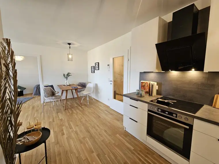 feine 2-Zimmer Mietwohnung NEUBAU, Tischlerküche, Balkon (West)