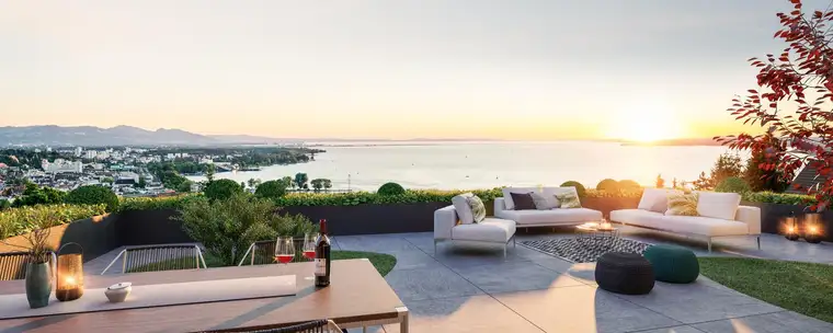 Neubauprojekt Villa m. traumhaftem Panoramablick ü. d. ganzen Bodensee, Bregenz u. d. Alpen