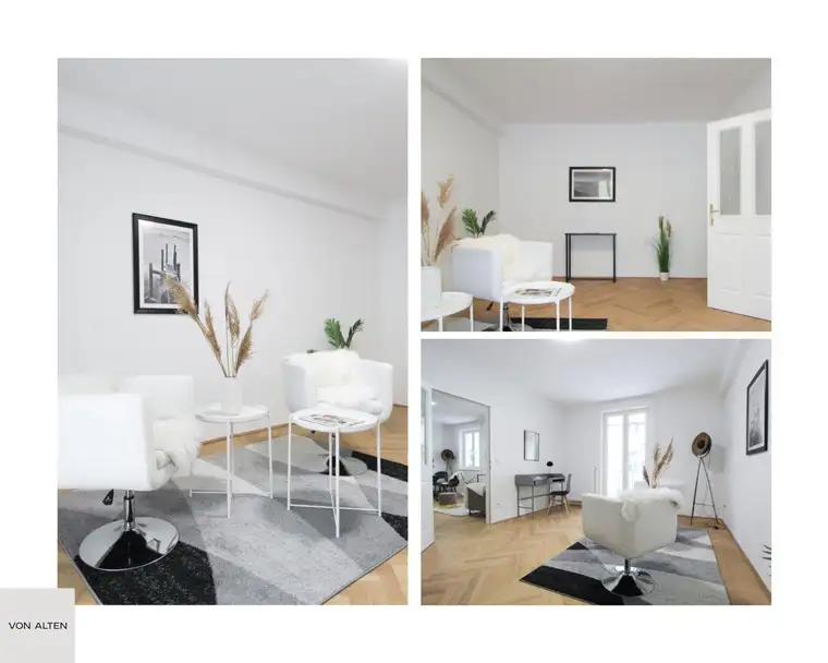 Freier MZ: Befristet vermietet: Ruhige 3-Zimmer-Wohnung mit Loggia nahe Mariahilfer Straße